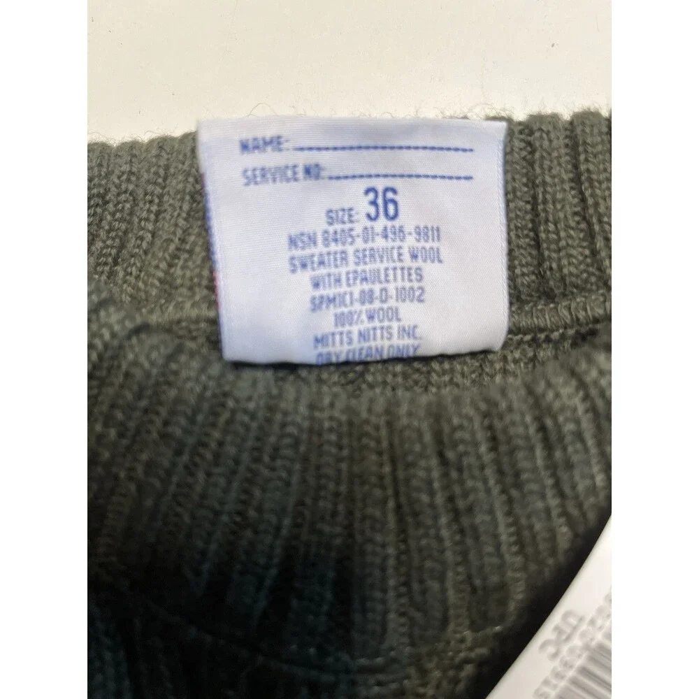 NWT US Military DSCP Sweater Mens 36 Army Green Valor Collection Wool Commando